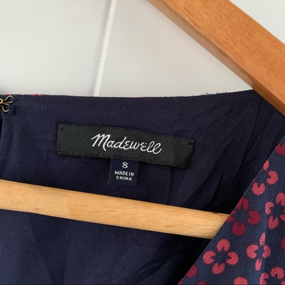 Madewell 100% Silk Painted Clover Dress Bell Sleeve Shift - Picture 5 of 14